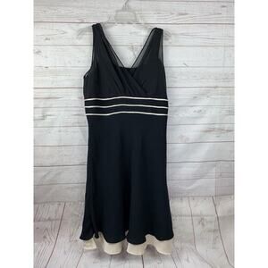 Z Studio‎ Sleeveless Dress Womens size 10 Black Tan Crepe Cocktail Party